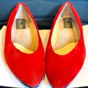 Vintage Vanna White Original Red Suede Heels 6 1/2